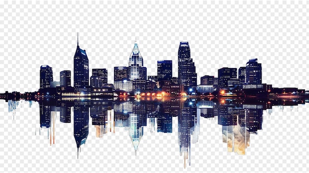 PSD nashville city skyline isolated on transparent background