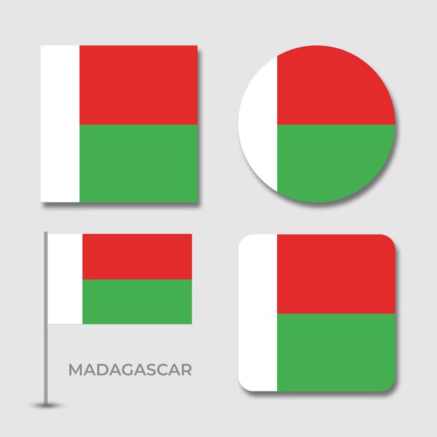 PSD nasional flag of madagascar set design template