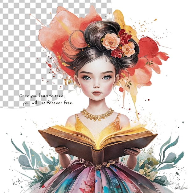 National Book Lovers Day PNG Illustration