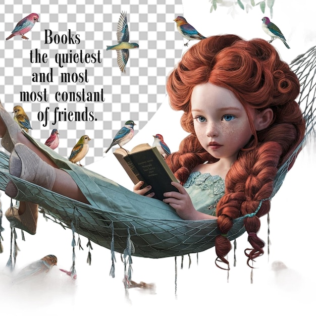 National Book Lovers Day PNG Illustration