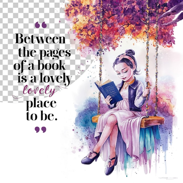 National Book Lovers Day PNG Illustration