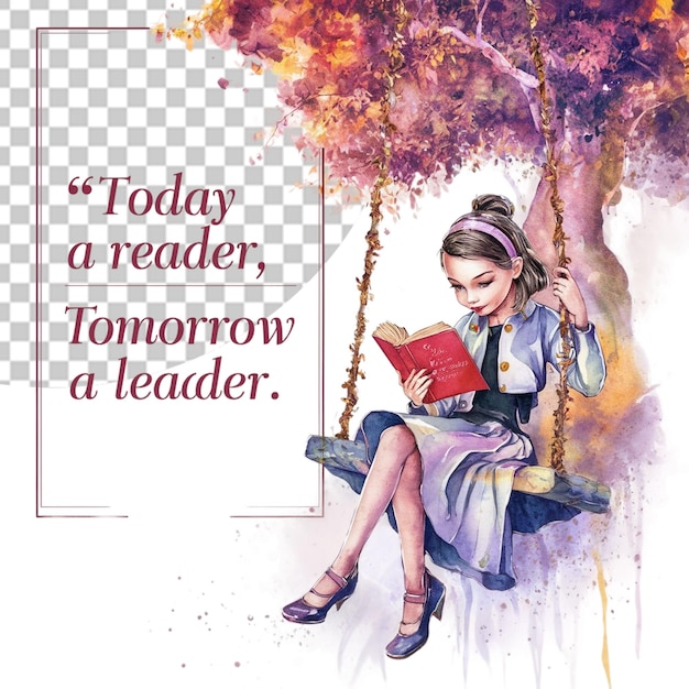 PSD national book lovers day png illustration