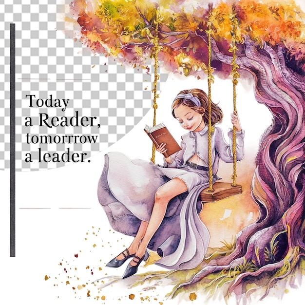 National Book Lovers Day PNG Illustration