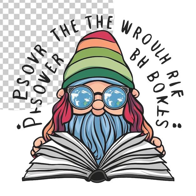 PSD national book lovers day png illustration