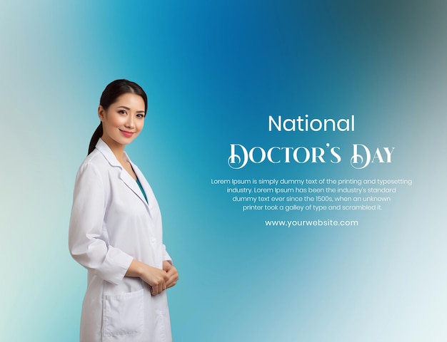 National Doctors Day concept dedicated doctor in white coat