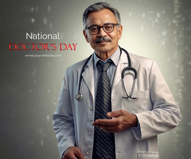 National Doctors Day concept old experienced male doctor