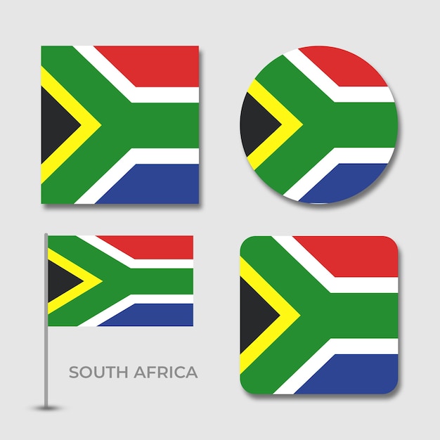 national flags of south africa set design template psd file