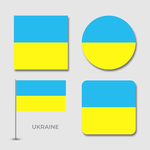 national flags of ukraine set design template psd file