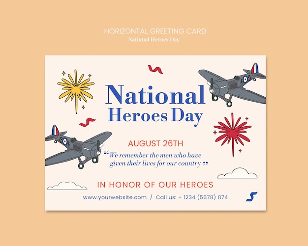 PSD national heroes day celebration template