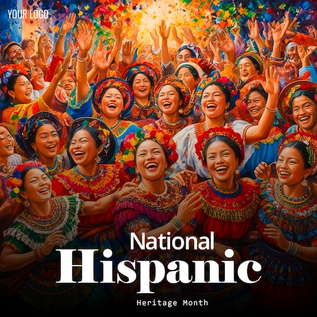 PSD national hispanic heritage month social media post design template