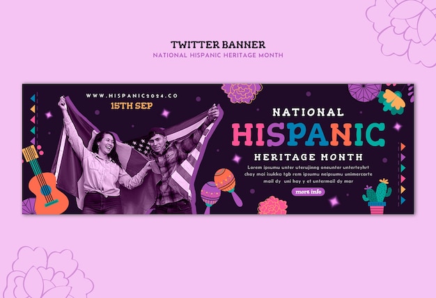 National hispanic heritage month template design