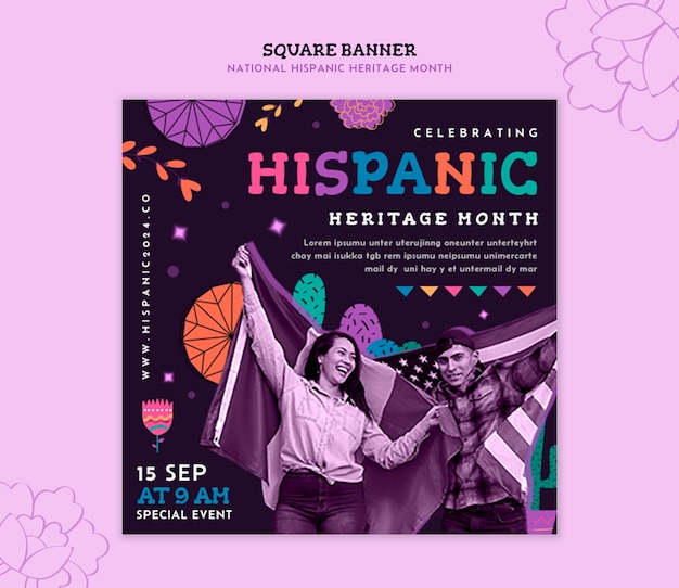 National hispanic heritage month template design