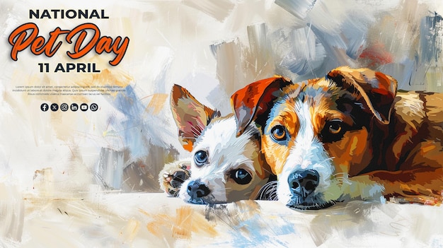 National Pet Day special greeting card with a psd background