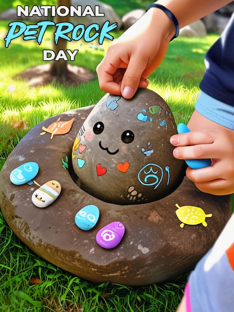 PSD national pet rock day special background with psd file