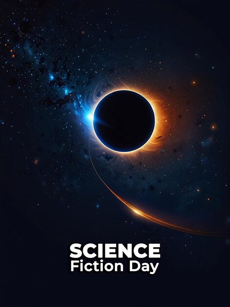 PSD national science fiction day background with editable file