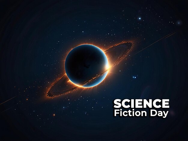 PSD national science fiction day background with editable file