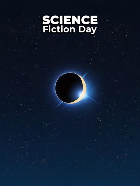 PSD national science fiction day background with editable file