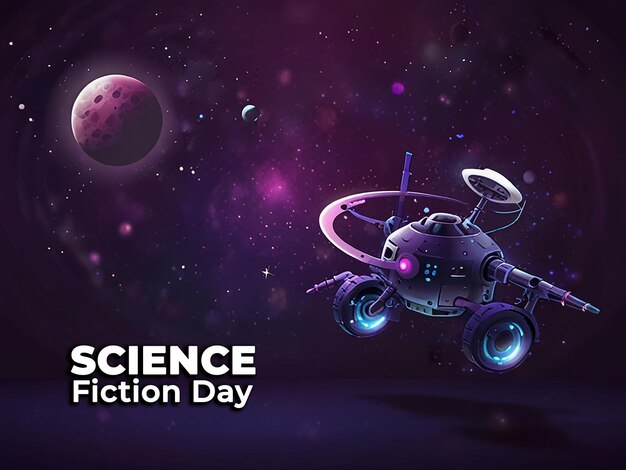 PSD national science fiction day background with editable file