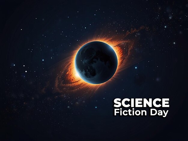 PSD national science fiction day background with editable file