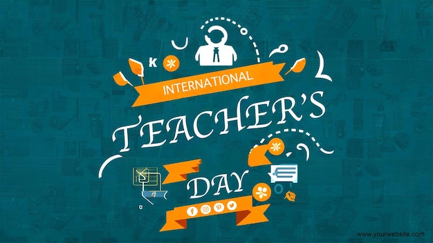 National teachers day celebration social media cover template