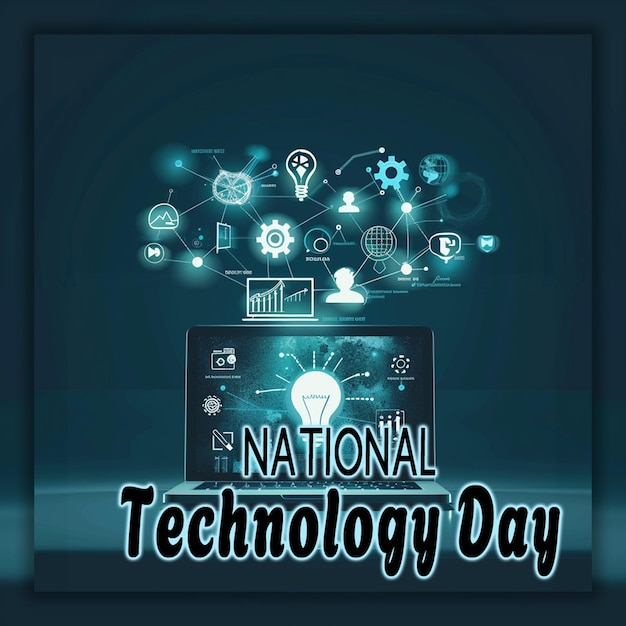 National Technology Day information internet technology networking background