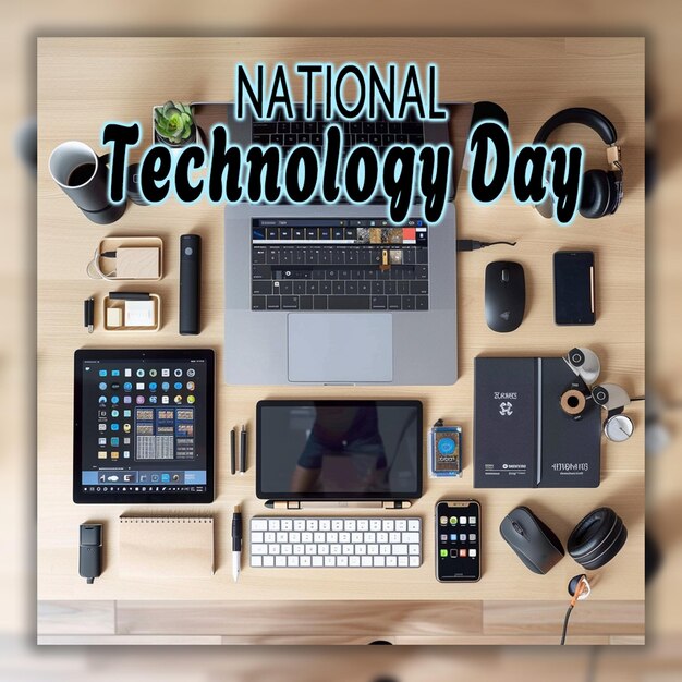 National Technology Day information internet technology networking background