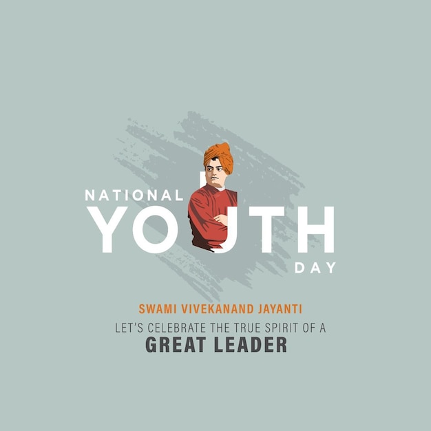 PSD national youth day celebration social media post banner template design