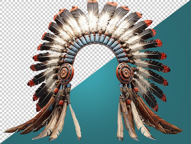 Native American headwear with transparent background