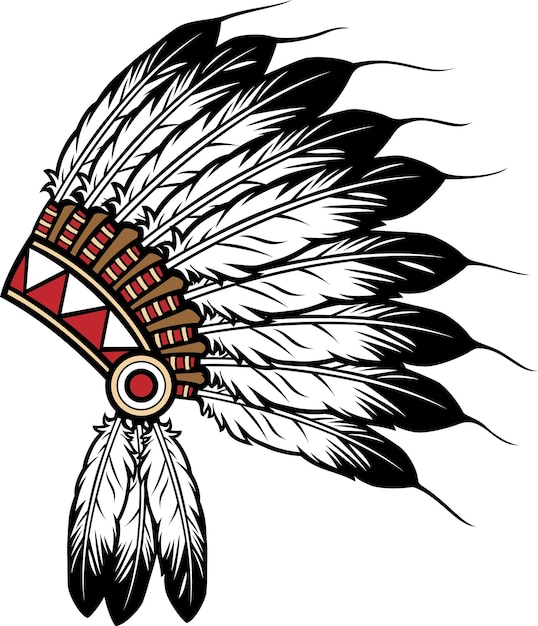 PSD native american indian chief headdress