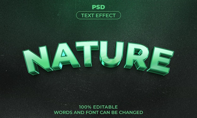 Natural 3d editable text effect style with background