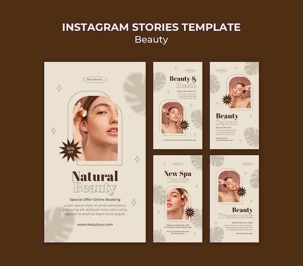 Natural beauty instagram stories template