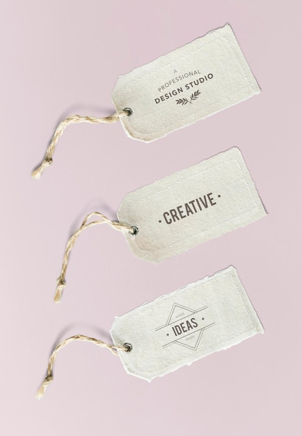 PSD natural cotton cloth label mockup