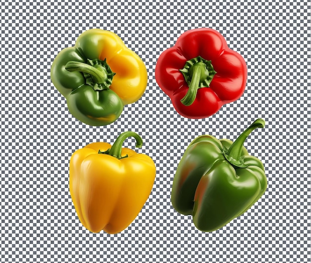 PSD natural and fresh bell peppers isolated on transparent background