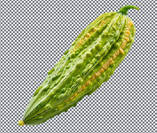 Natural and Fresh Bitter melon isolated on transparent background