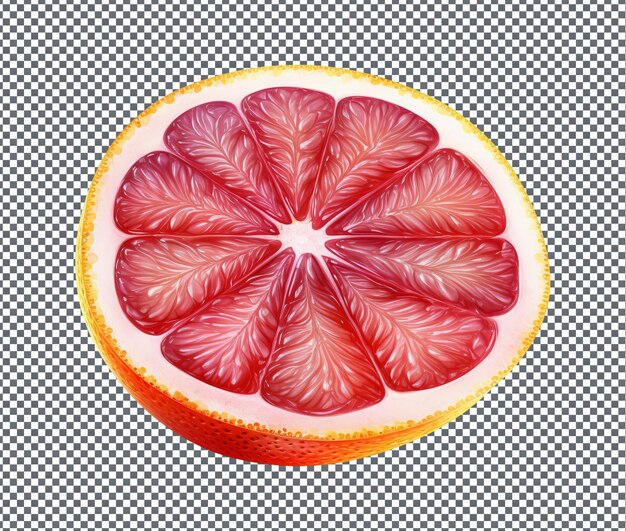 PSD natural and fresh grape fruit slice isolated on transparent background