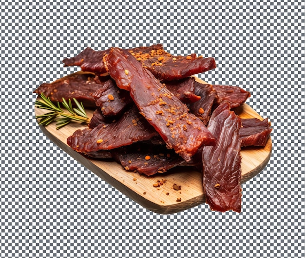 PSD natural and fresh savory jerky isolated on transparent background