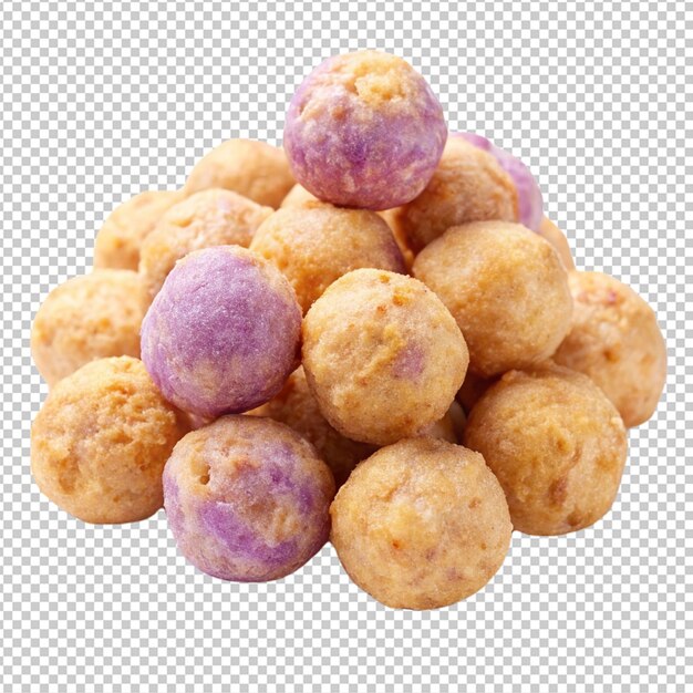 PSD natural and fresh taro puffs isolated