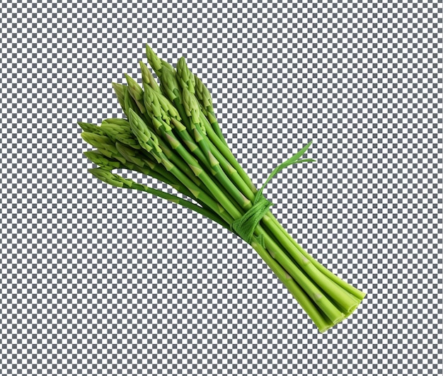 Natural and fresh Wild Garlic Asparagus isolated on transparent background