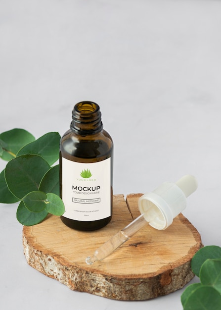 Natural medicine packaging design mockup