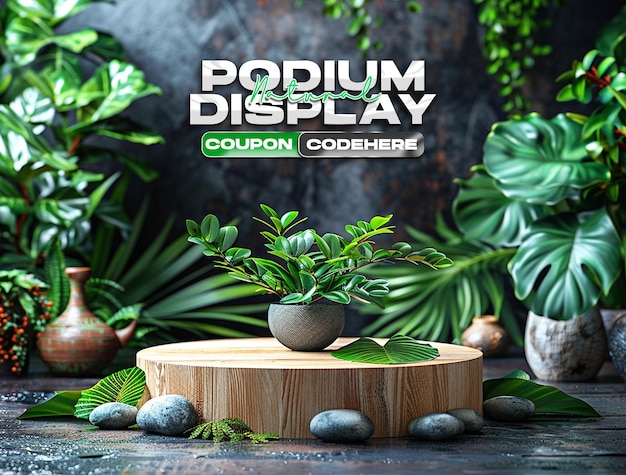 natural podium display background for product presentation