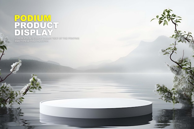 natural podium scene for product display stage display mockup for show product presentation