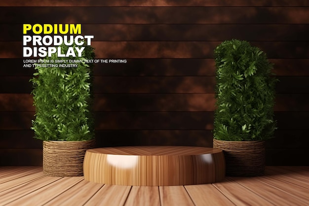 PSD natural podium scene for product display stage display mockup for show product presentation