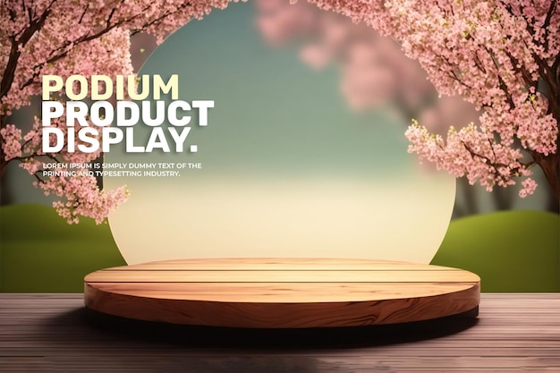 natural podium stage display mockup for product presentation scene for product display 3d rendering