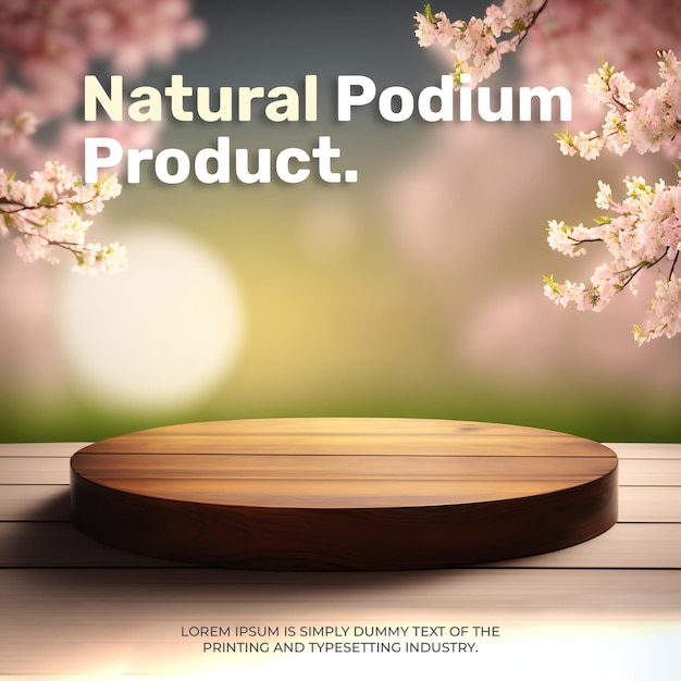 natural podium stage display mockup for product presentation scene for product display 3d rendering