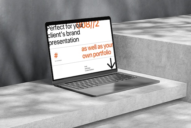 PSD natural shadow device laptop mockup