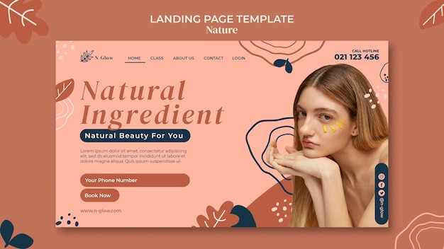 Natural skin care products landing page