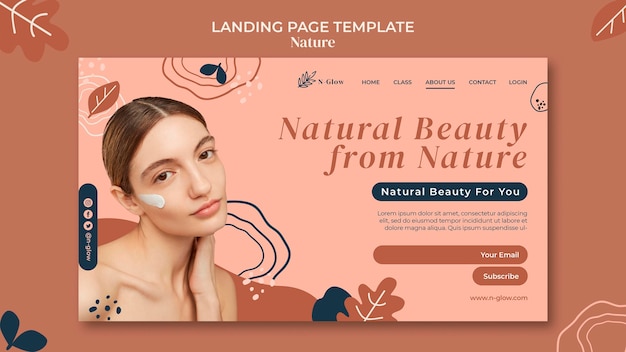 Natural skin care products landing page