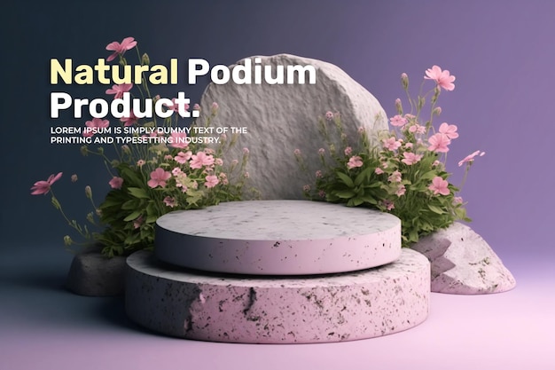 natural stage display mockup for product presentation scene product display 3d rendering