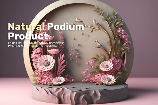 natural stage display mockup for product presentation scene product display 3d rendering