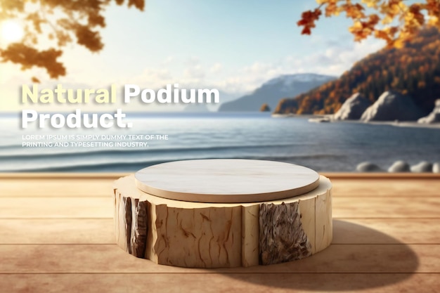 Natural summer podium stage display mockup for product presentation scene for product display